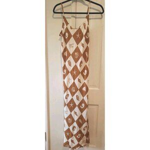 DISSH Dress Viscose Maxi Shells Coral Beach  Adjustable Straps Sz 6 Resort Beach